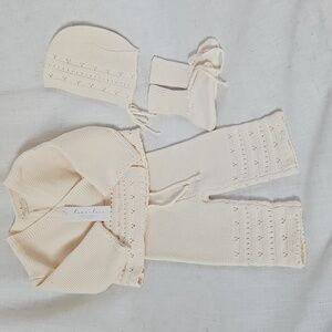 NWT Luna & Luca Cream Knit Baby Outfit Set 3-6 Months